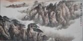 （已售）高圣娟（中国美协）国画山水画 四尺横幅 《溪山松云5》精品收藏