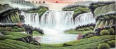 （已售）墨宇（周卡）小八尺横幅 国画聚宝盆山水画《旭日东升》