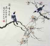 （已售）凌雪（中央美院）三尺斗方 写意工笔花鸟画《清香久远》
