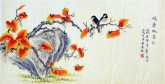 凌雪（中央美院）三尺横幅 国画花鸟《晓霜枫叶红》1－68