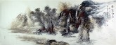 王杰（山东美协）国画山水画 小六尺横幅《黄山秋韵图》