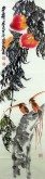 （已售）叶知青 国画花鸟画 四尺对开竖幅 《多寿》寿桃