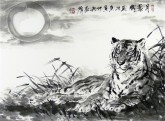 （已售）郝众声(中国美协会员)  国画虎《月朦胧》45*63cm小品11