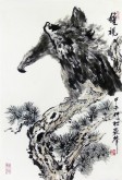 郝众声(中国美协会员)  国画鹰《雄视》43*64cm小品13