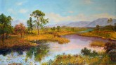 （已售）朝鲜油画 宇成（一级画家）68*123cm 布面油画 小溪19