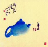 （已售）肖映梅(中国美协)国画花鸟画 小品斗方 茶壶8y