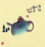 【询价】肖映梅(中国美协)国画花鸟画 小品斗方 茶壶6y
