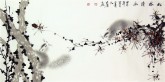 （已售）薛大庸（一级美术师）国画动物松鼠画 三尺横幅《松林清幽》