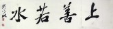 颜以琳（中国书协会员）国画书法 四尺对开《上善若水》行书