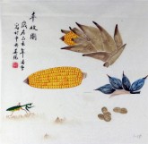 凌雪（中央美院）国画三尺斗方 写意工笔花鸟画 玉米《丰收图》3-23