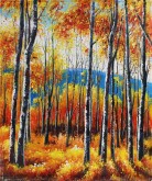 （已售）刘倩 布面油画 创作作品50*60cm 风景画 树林