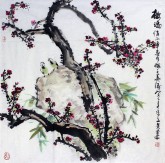 黄莱（中国美协会员）四尺斗方 国画花鸟画《梅》