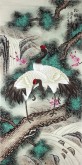 （已售）凌雪 四尺竖幅 国画工笔花鸟画《松鹤延年》7－7