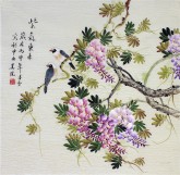 (已售）凌雪 四尺斗方 国画花鸟画《紫气东来》紫藤2－36