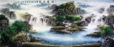（已售）墨宇（周卡）小八尺横幅国画聚宝盆山水画《源远流长》