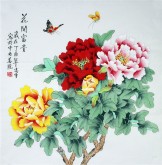 （已售）凌雪 四尺斗方 国画工笔牡丹《花开富贵》18－5