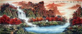 （预定）墨宇（周卡）国画聚宝盆山水画 小八尺横幅 2.4米《万山红遍》