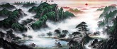 （预定）墨宇（周卡）国画聚宝盆山水画 小八尺横幅 2.4米《旭日东升》