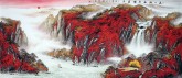 （已售）黄胜荣 国画聚宝盆山水画 小八尺横幅 2.4米《万山红遍层林尽染》