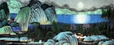 许永华 小六尺横幅 国画重彩山水画《天籁无声》