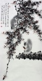 （已售）薛大庸（一级美术师）国画动物松鼠画 三尺竖幅《步步穿篱入境幽》9－5
